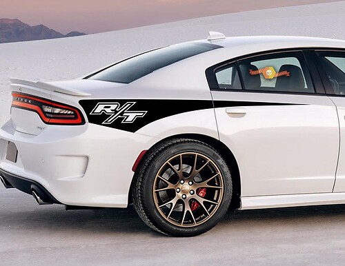 2X Dodge Charger R/T Rear Quarter Side Stripe Sticker Decal 2011-2020