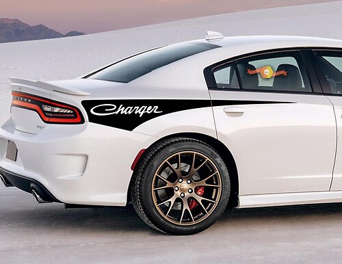2X Dodge Charger Retro Rear Quarter Side Stripe Sticker Decal 2011-2019