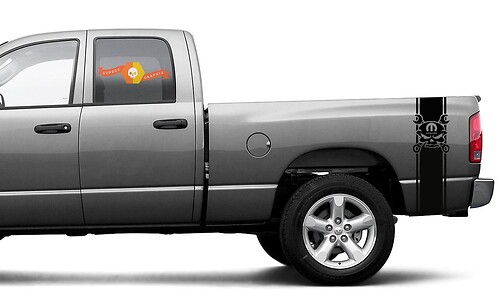 Dodge Ram 1500 2500 3500 Vinyl Skull Mopar Decal Racing Sticker Stripe Hemi Mopar 5.7L 