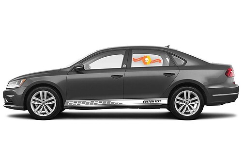 Racing rocker panel stripes vinyl decals stickers for Volkswagen Passat Wolfsburg B2 B3 B4 B5 B6 B7 B8 CC