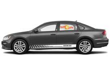 Racing rocker panel stripes vinyl decals stickers for Volkswagen Passat Wolfsburg B2 B3 B4 B5 B6 B7 B8 CC 4