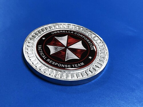 3D Badge Umbrella Corp Team Metal Aluminum Bed Side Emblem For Jeep Wrangler JL JK YJ TJ