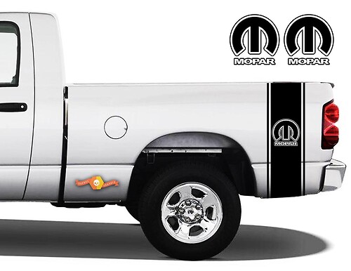 1500 2500 Ram Truck Vinyl Decal Bedside Stripe Mopar Logo Stickers