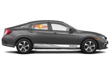 Racing rocker panel stripes vinyl decals stickers for Honda Civic Sport 2