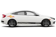 Racing rocker panel stripes vinyl decals stickers for Honda Civic EX 2