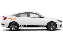Racing rocker panel stripes vinyl decals stickers for Honda Civic EX 4