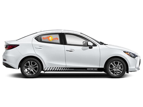 Racing rocker panel stripes vinyl decals stickers for Toyota Yaris
