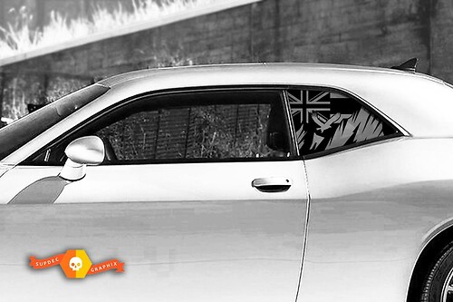 Hawaii Flag Tribal Decal for Dodge Challenger Side Window Design
