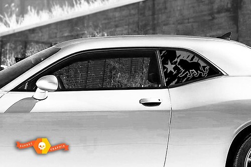 Dodge Challenger Charger Hardtop Texas Flag Lion Forest Mountains Windshield Sticker Decal - 77