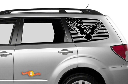 USA Flag Eagle Decal for Suba Forester Rear Window | Patriotic Design