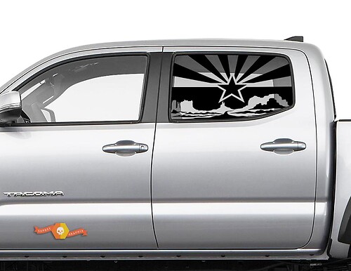 Side Window Arizona Flag Forest Desert Decals Stickers for Toyota Tacoma 4Runner Tundra
