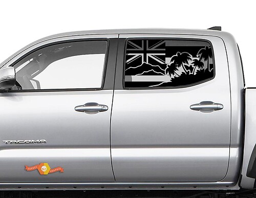 Flag Hawaii Halm Island Side Window Decal fit to Toyota Tacoma 4Runner Tundra
