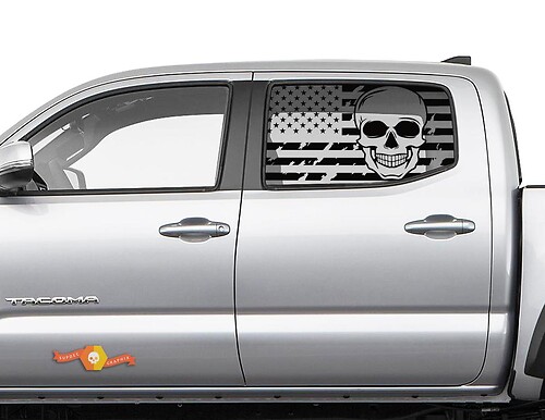 American Flag Skull Side window Decals for Toyota Tacoma 4Runner Tundra
