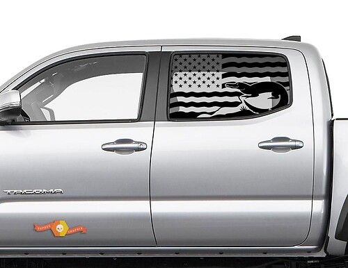 Hardtop Flag USA Alligator Windshield Sticker Decal - 139