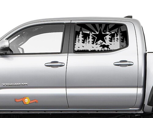 Hardtop Bandiera Arizona Forest Moose Parabrezza Adesivo Decalcomania - 148
