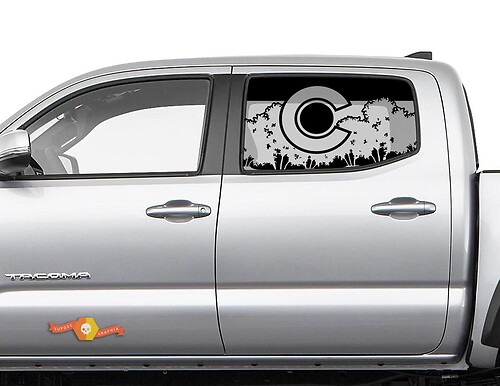 Colorado Flag Forest Mountains for Side Window for Toyota Tacoma 4Runner Tundra Decal