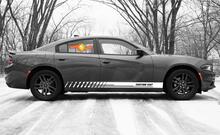 Racing rocker panel stripes vinyl decals stickers for Dodge Charger SXT 4
