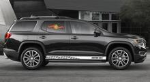 Racing rocker panel stripes vinyl decals stickers for GMC Acadia 2