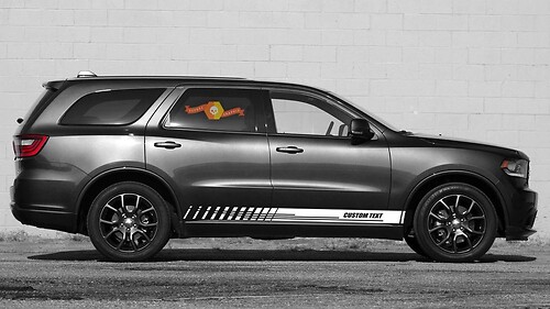 Racing rocker panel stripes vinyl decals stickers for Dodge Durango
