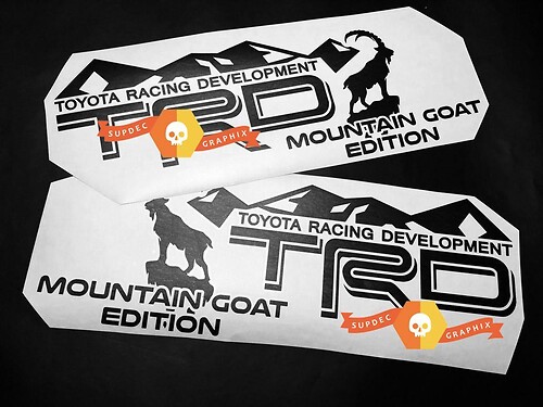 Pair of TRD Mountains Goat Edition Side Vinyl Decals Stickers for Toyota 4Runner Tundra Tacoma FJ Cruiser