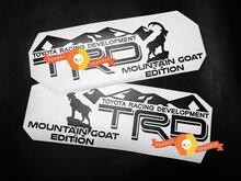 Pair of TRD Mountains Goat Edition Side Vinyl Decals Stickers for Toyota 4Runner Tundra Tacoma FJ Cruiser 3