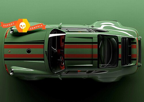 Porsche 911 Two Tone Classic Hood Roof Rear Stripes Decal Sticker