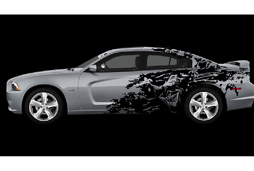 Dodge Challenger Charger Joker style Splash Grunge Stripes Kit Hell Cat Vinyl Sticker Decal Graphic