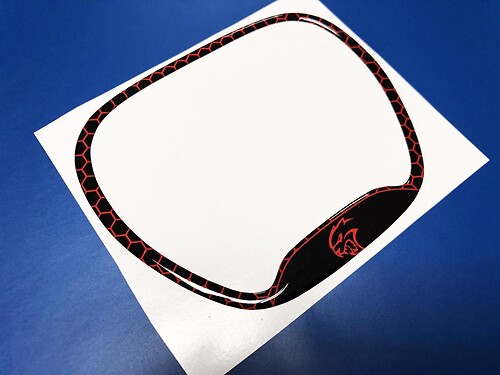 Steering WHEEL TRIM Ring Hellcat Red Honeycomb domed Sticker Decal Dodge