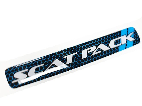 One Steering Wheel Blue ScatPack Challenger Charger emblem domed Sticker Decal
