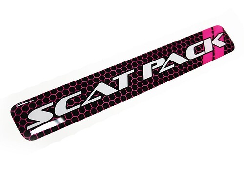 One Steering Wheel Purple Scat Pack Challenger Charger emblem domed Sticker Decal Scatpack