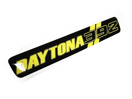 One Steering Wheel Yellow Daytona 392 Challenger Charger emblem domed Sticker Decal