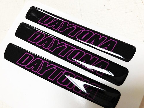 One Steering Wheel Purple Daytona Challenger Charger emblem domed Sticker Decal
