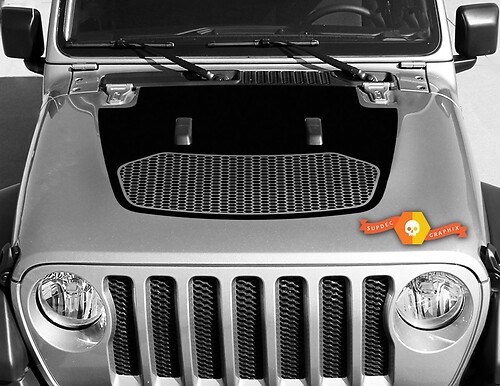 Jeep Gladiator JT Wrangler Honeycomb JL JLU Hood style Vinyl decal sticker Graphics kit for 2018-2021
