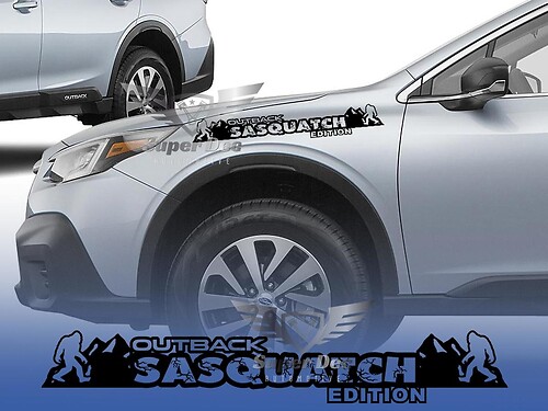 Sasquatch Mountains hood Decals for Suba Outback hood Stickers