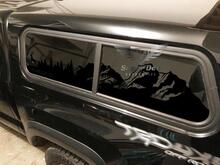 Tacoma Bed Topper windows Mountains Trees and Wolf or Deer or Trout travel Vinyl Sticker Decal fit to Toyota TRD PRO Tacoma 16-21 2