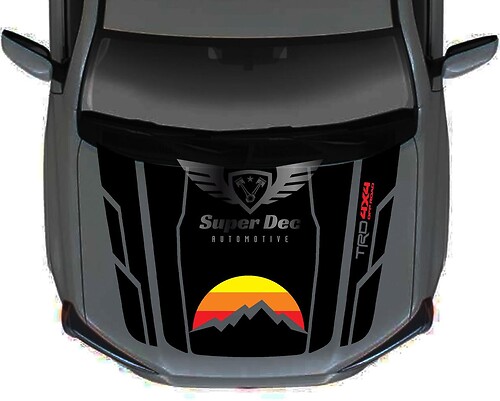 Mountains Vintage Old Style Hood Vinyl decal sticker for TRD 4Runner 4x4 PRO Sport Off Road fit to 5th Generation NO Scoop!