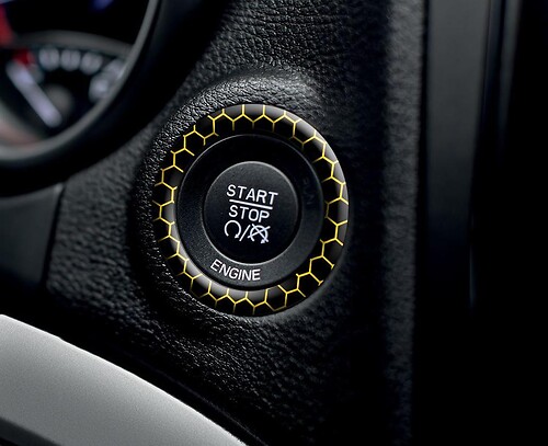 Ignition Ring Around Start Button Honeycomb Logo Scat Pack Scatpack Bee yellow emblem domed Sticker Decal For Dodge Challenger Charger