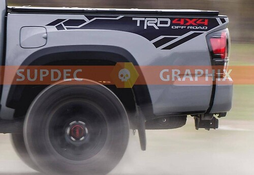Bedside TRD 4x4 off road vinyl Stickers Decals