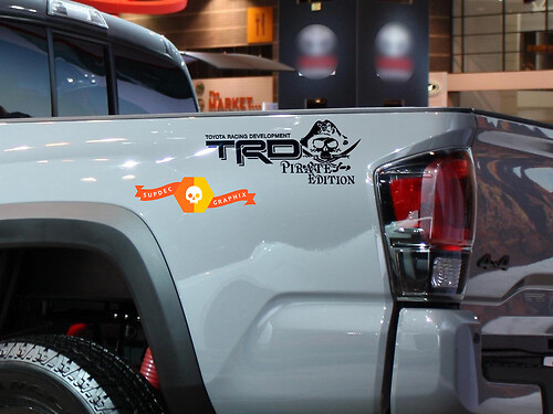 Pair of TRD Pirate Edition Toyota Racing Development bed side Truck decals stickers Tacoma Tundra FJ Cruiser