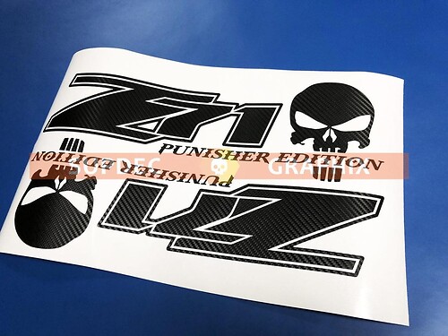 Pair of Z71 Punisher Edition 4X4 Off Road Vinyl Carbon Stickers Decals truck Silverado Chevrolet