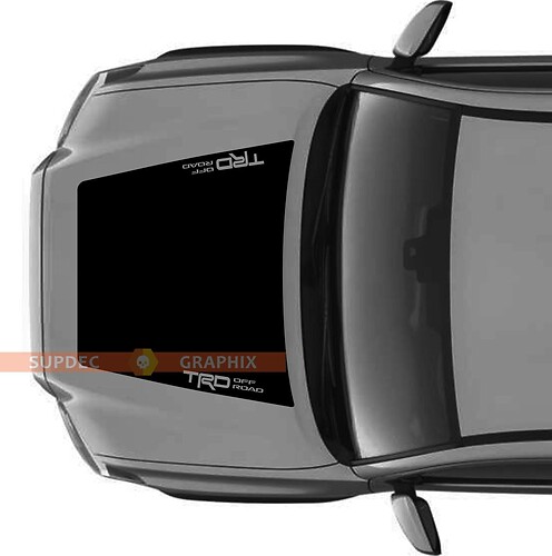 One color Huge TRD 4x4 PRO Sport Off Road NO SCOOP! Hood Vinyl Stickers Decal fit to Toyota Tacoma 2016 - 2021 models