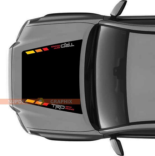 Vintage stripes TRD 4x4 PRO Sport Off Road NO SCOOP! Hood Vinyl Stickers Decal fit to Toyota Tacoma 2016 - 2021 models