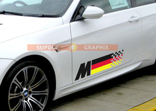 BMW German Flag M colors Flag for BMW any models vinyl decal sticker 2 pcs M4 M5 M6 M2 M340i 440i 2