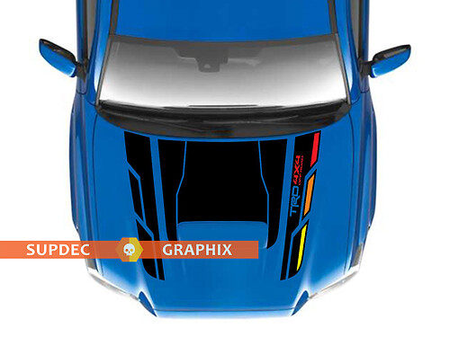 TRD Vintage 4x4 PRO Sport Off Road Hood Vinyl Stickers Decal fit to Tacoma 2016- 2020