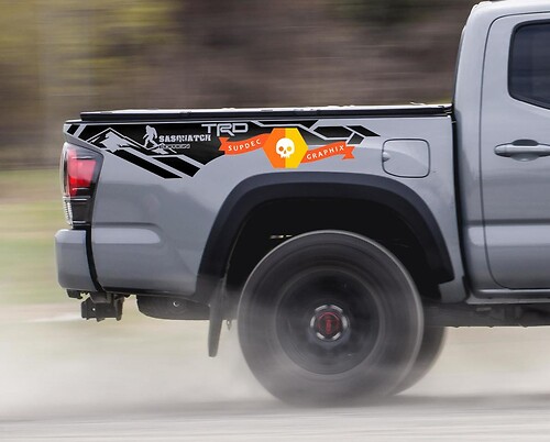 Sasquatch Bigfoot TRD edition Mountain BedSide Vinyl Stickers Decal fit to Tacoma 13-20 or Tundra 13-20