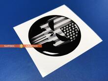 USA Punisher Fuel Door Insert emblem domed Sticker Decal for Dodge Challenger 2