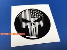 USA Punisher Fuel Door Insert emblem domed Sticker Decal for Dodge Challenger 3
