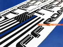 TRD US Punisher Blue Line off road Toyota Tacoma Tundra FJ Cruiser sticker decal any colors 3