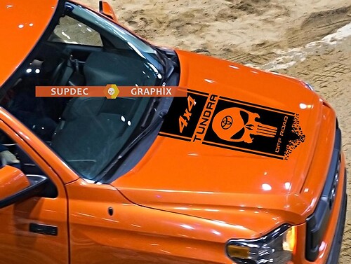 TOYOTA Tundra Punisher 4x4 hood stripes vinyl hood decal sticker graphics premium quality