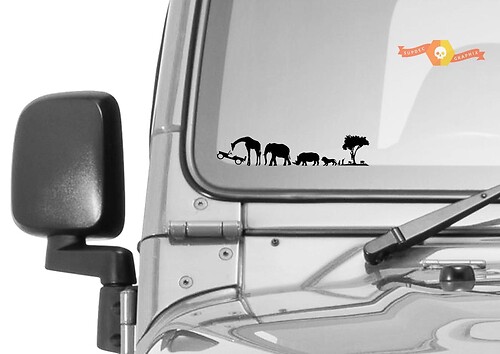 African Safari Windshield Jeep Corner Chaser Sticker Decal